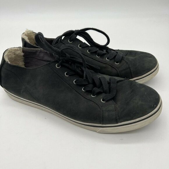 UGG Men's Size 13 Black Suede Genuine Shearling Vanowen Sneaker 1009283 - Picture 1 of 6